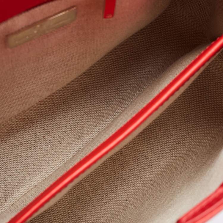 Pre Owned CH Carolina Herrera Red Leather Tote