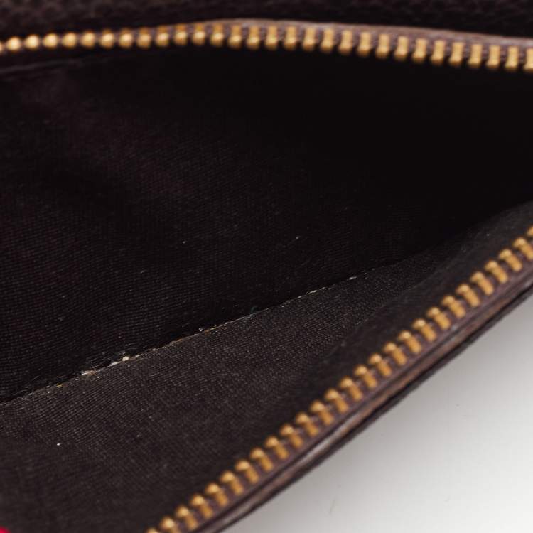 Pre Owned Carolina Herrera Burgundy Leather Trifold Continental Wallet