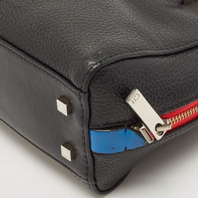 Pre Owned Carolina Herrera Black Leather Duke Satchel