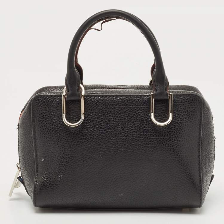 Pre Owned Carolina Herrera Black Leather Duke Satchel