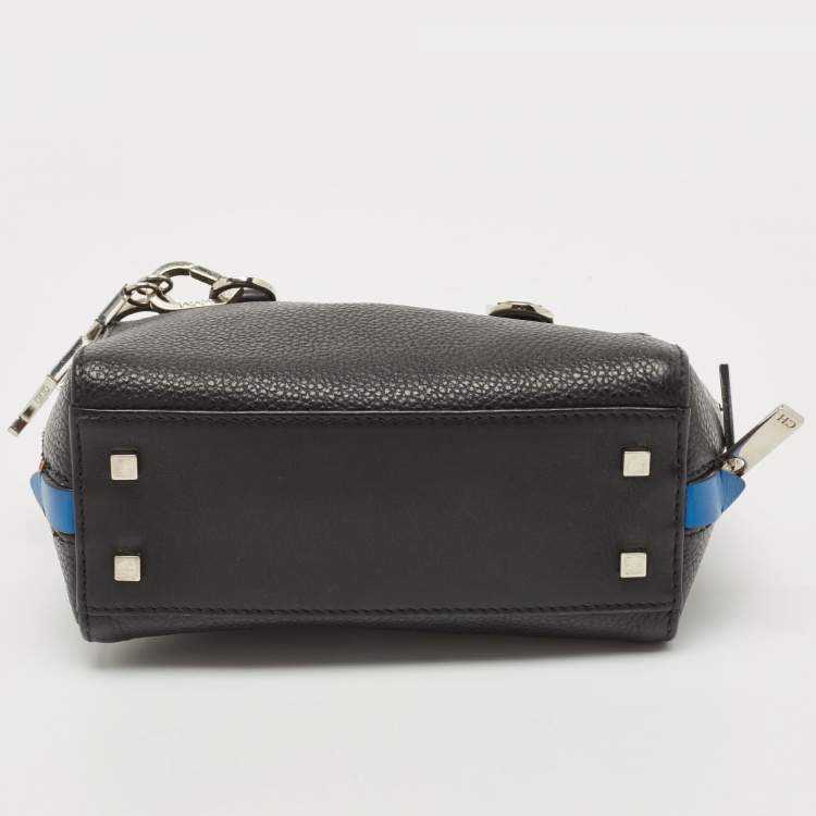 Pre Owned Carolina Herrera Black Leather Duke Satchel