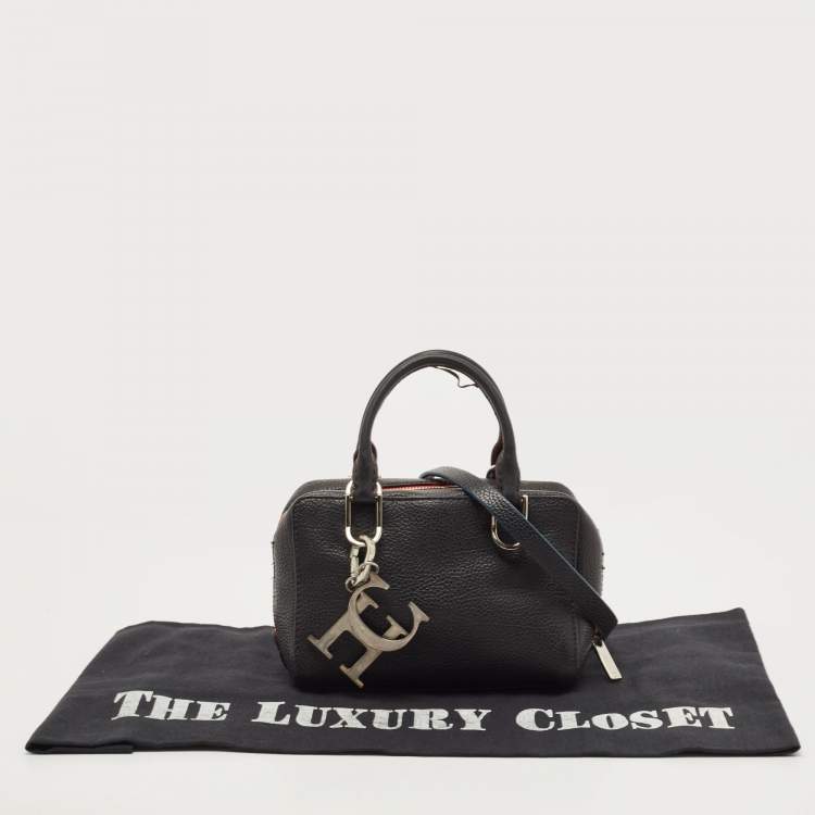 Pre Owned Carolina Herrera Black Leather Duke Satchel