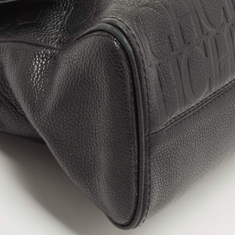 Pre Owned Carolina Herrera Black Leather Minuetto Flap Top Handle Bag
