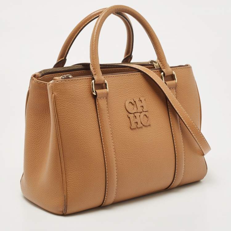 Pre Owned  Carolina Herrera Tan Leather Matteo Tote 