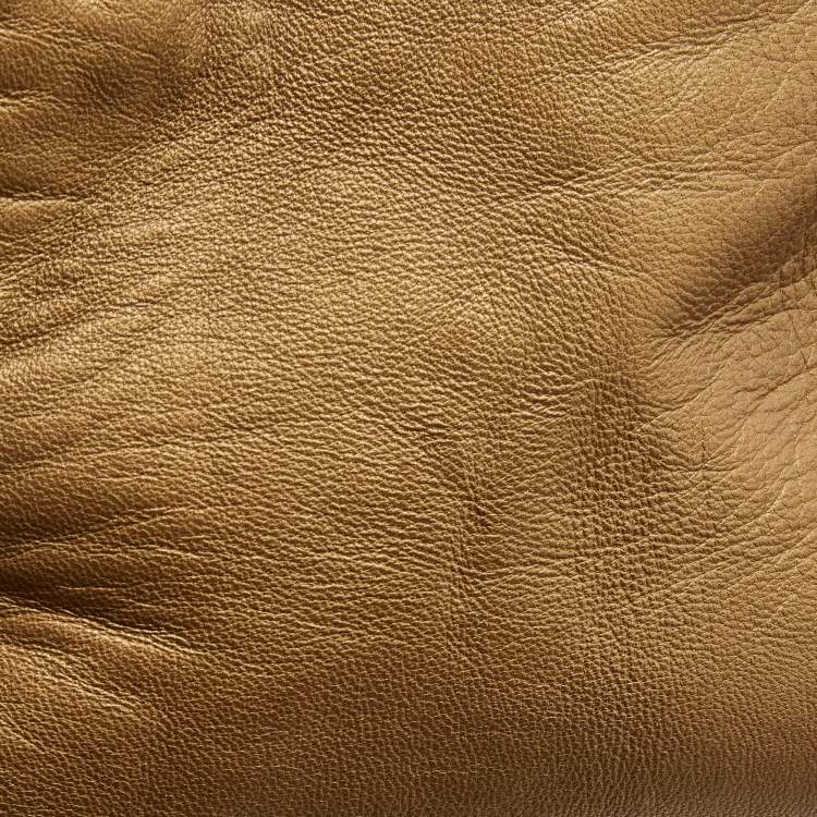 Pre Owned  Carolina Herrera Bronze Monogram Embossed Leather Chain Bag