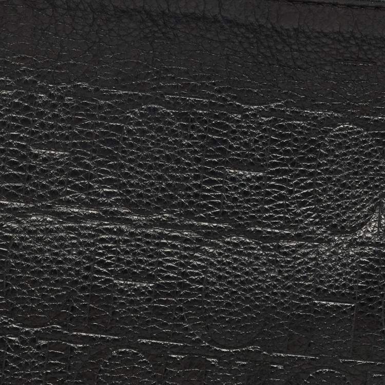 مملوكة مسبقًا Carolina Herrera Black Monogram Leather Shoulder Bag