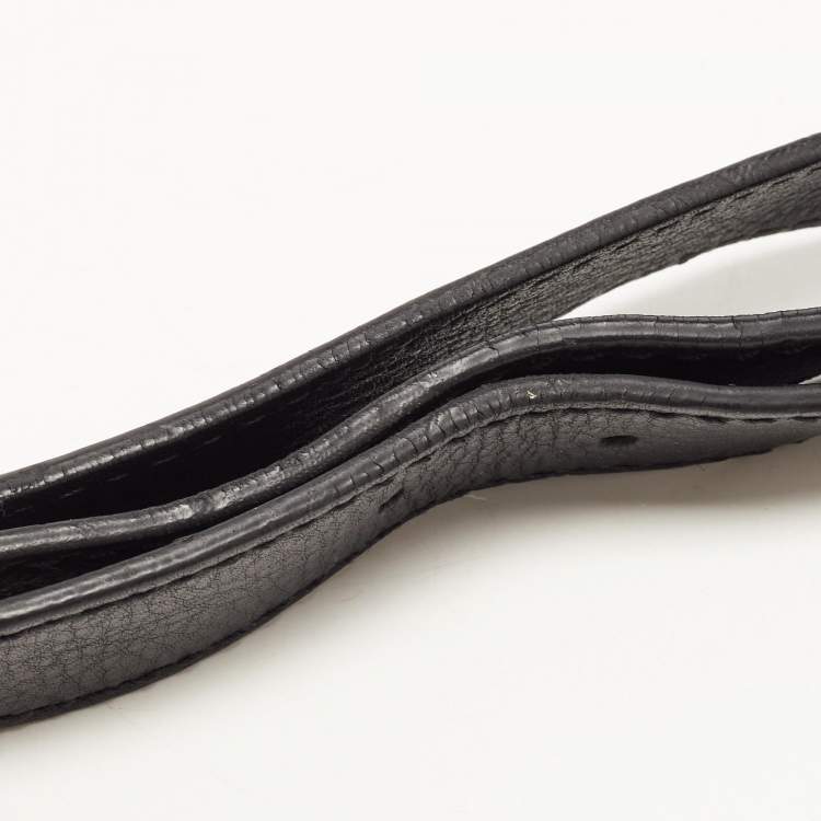 Pre Owned Carolina Herrera Black Leather Tassel Flap Shoulder Bag