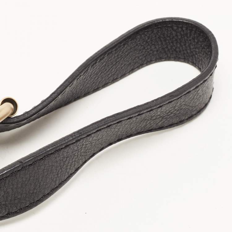 Pre Owned Carolina Herrera Black Leather Tassel Flap Shoulder Bag