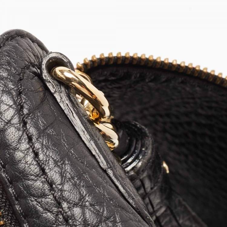 Pre Owned Carolina Herrera Black Leather Tassel Flap Shoulder Bag