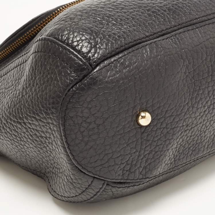 Pre Owned Carolina Herrera Black Leather Tassel Flap Shoulder Bag