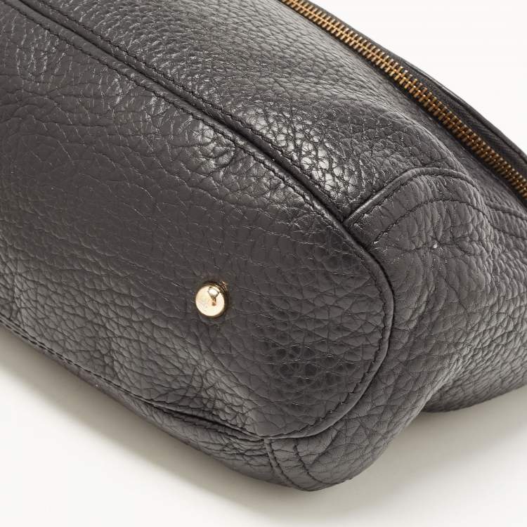 Pre Owned Carolina Herrera Black Leather Tassel Flap Shoulder Bag