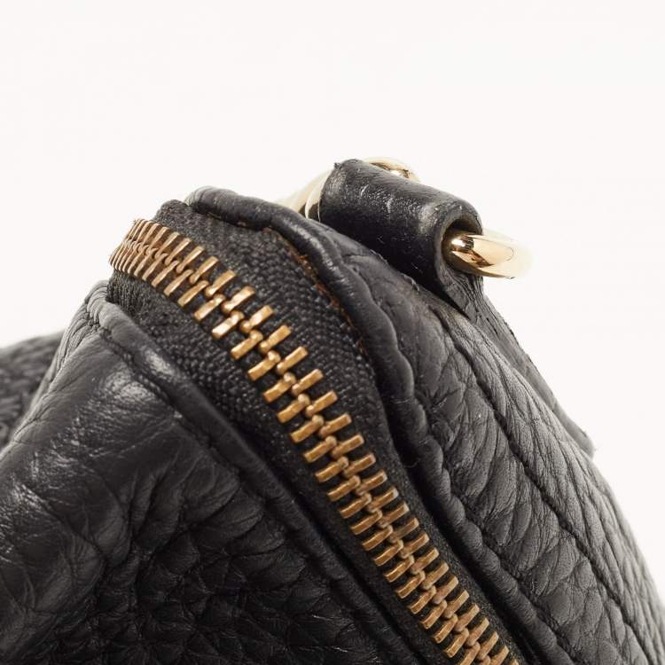 Pre Owned Carolina Herrera Black Leather Tassel Flap Shoulder Bag