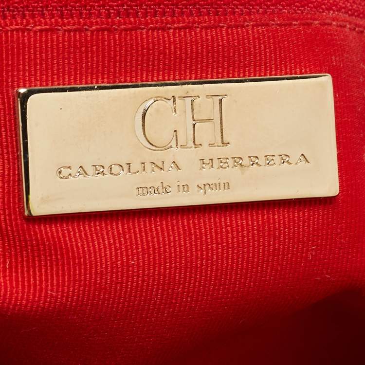 Pre Owned Carolina Herrera Black Leather Tassel Flap Shoulder Bag