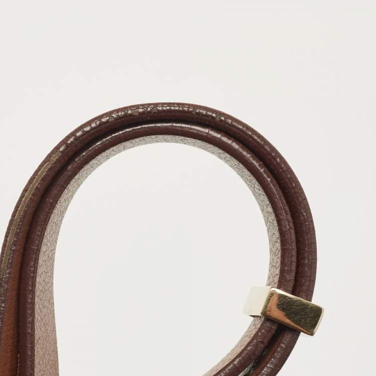 Pre Owned Carolina Herrera Brown Leather CHHC Flap Shoulder Bag