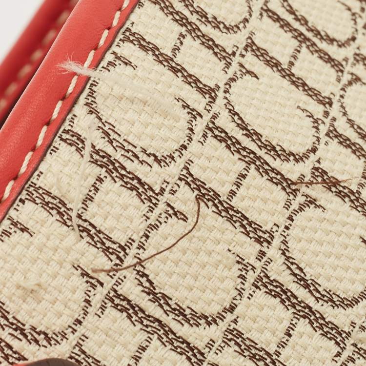 Pre Owned Carolina Herrera Tri Color Monogram Canvas and Leather Shopper Tote