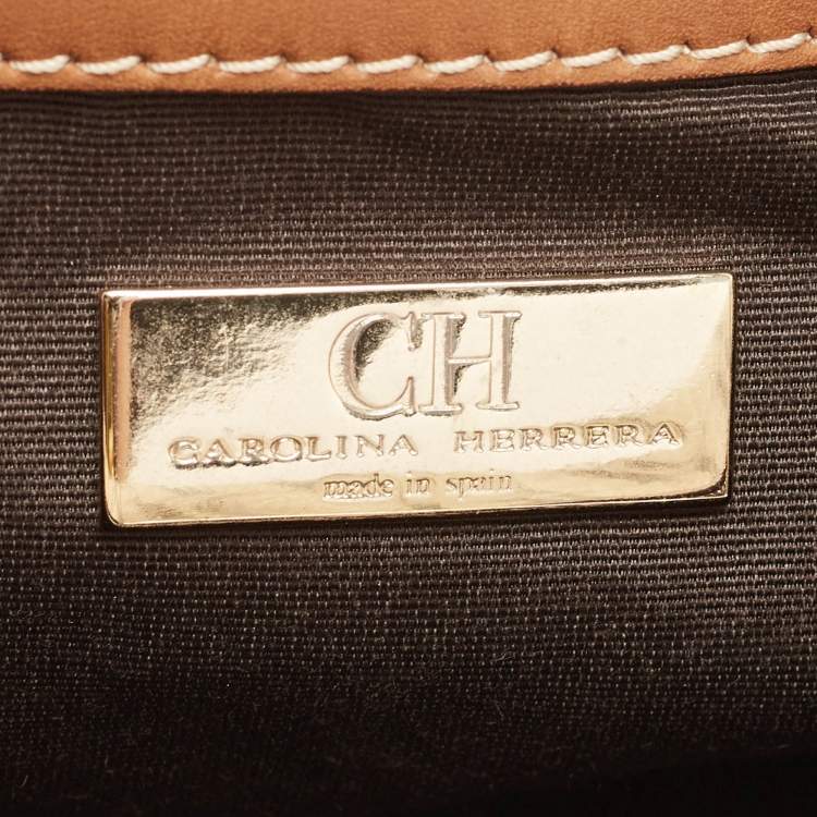 Pre Owned Carolina Herrera Multicolor Monogram Coated Canvas and Leather Andy Boston Bag