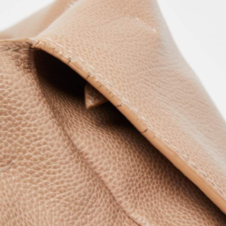 Pre Owned Carolina Herrera Beige Leather Minuetto Top Handle Bag