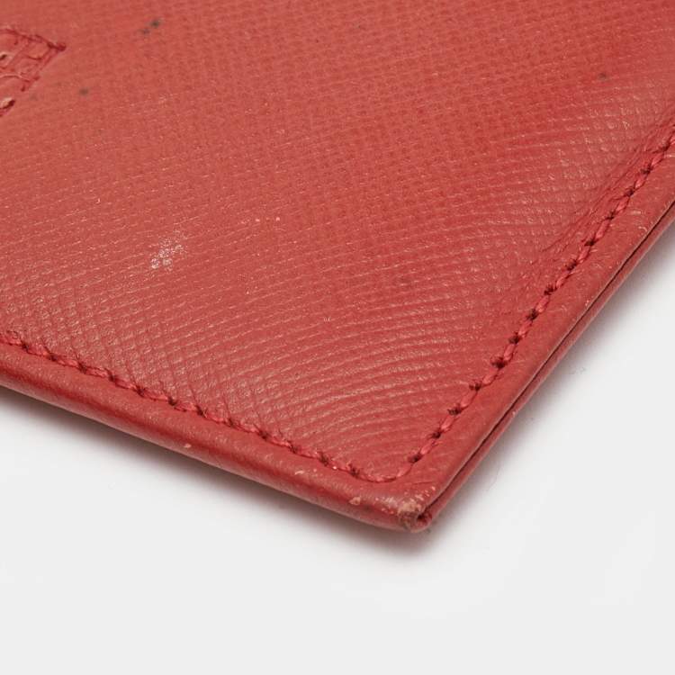 Pre Owned Carolina Herrera Red Leather Card Case