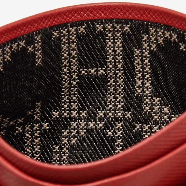 Pre Owned Carolina Herrera Red Leather Card Case