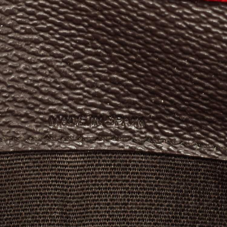 Pre Owned Carolina Herrera Red/White Monogram Coated Canvas and Leather Wallet On Chain