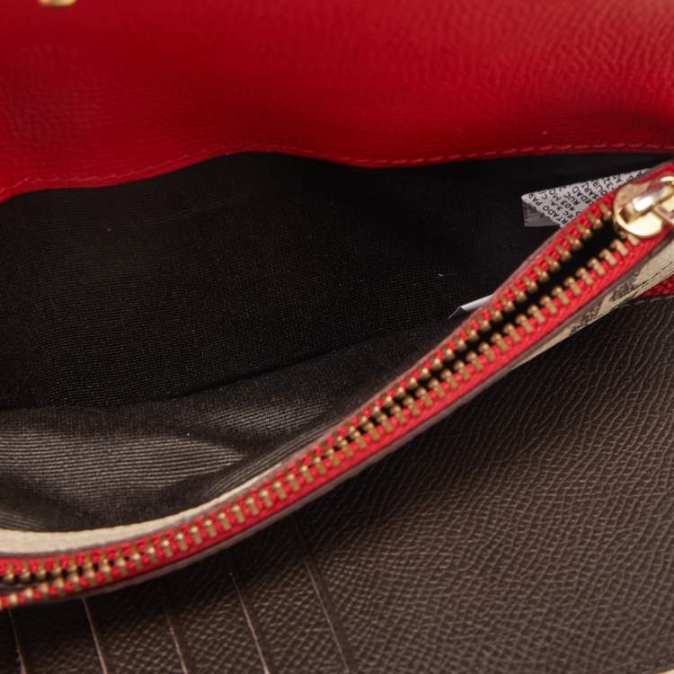 Pre Owned Carolina Herrera Tricolor Monogram Coated Canvas and Leather Envelope Flap Wallet