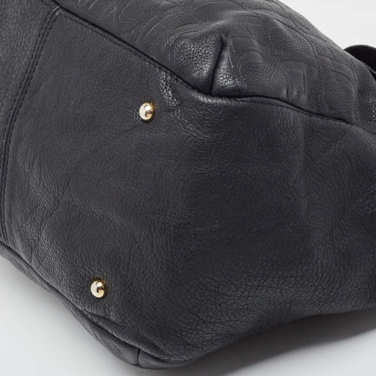 Pre Owned Carolina Herrera Black Leather Audrey Shoulder Bag