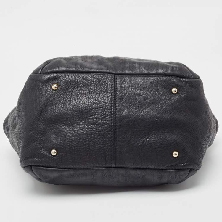 Pre Owned Carolina Herrera Black Leather Audrey Shoulder Bag