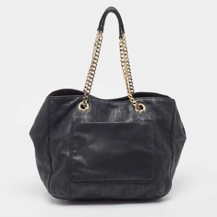 Pre Owned Carolina Herrera Black Leather Audrey Shoulder Bag