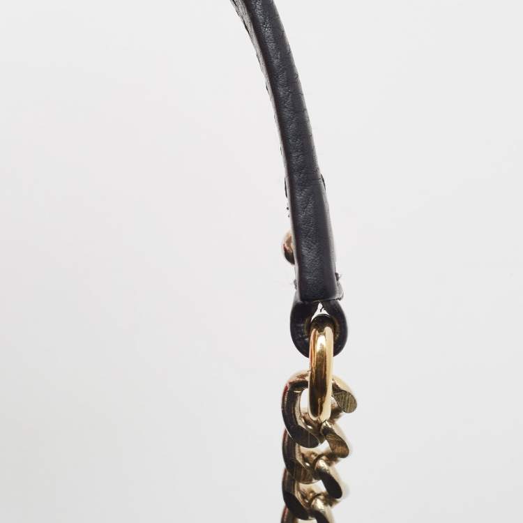 Pre Owned Carolina Herrera Black Leather Audrey Shoulder Bag