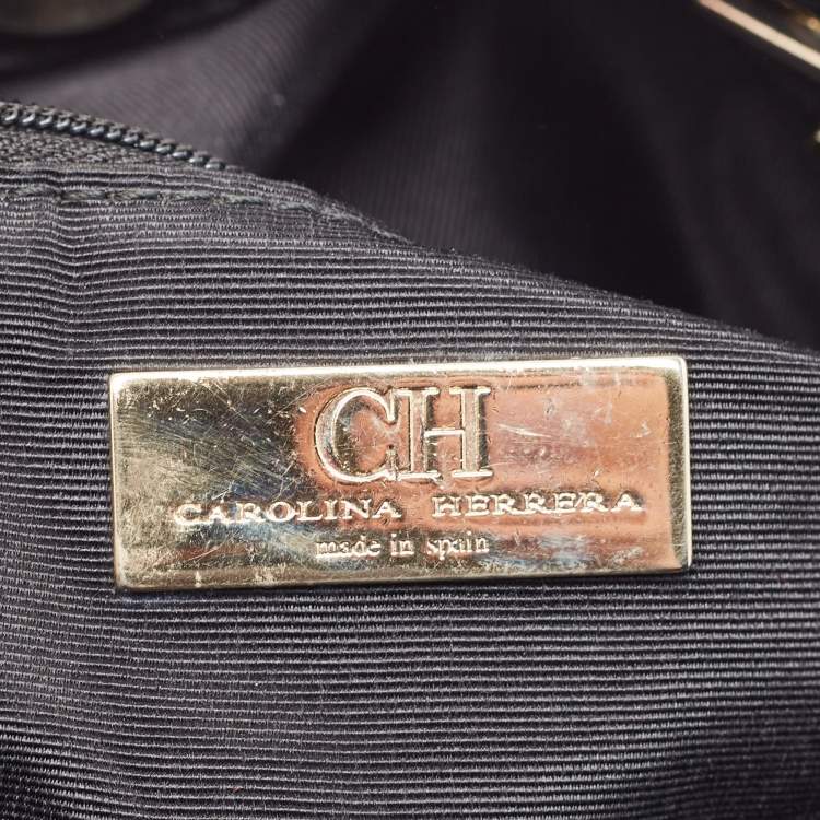 Pre Owned Carolina Herrera Black Leather Audrey Shoulder Bag