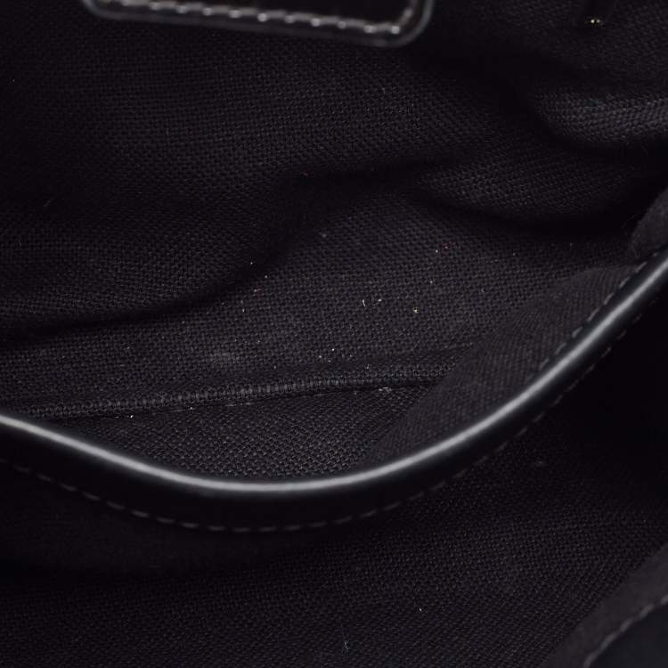 Pre Owned CH Carolina Herrera Black Leather and Patent Leather Small Tote