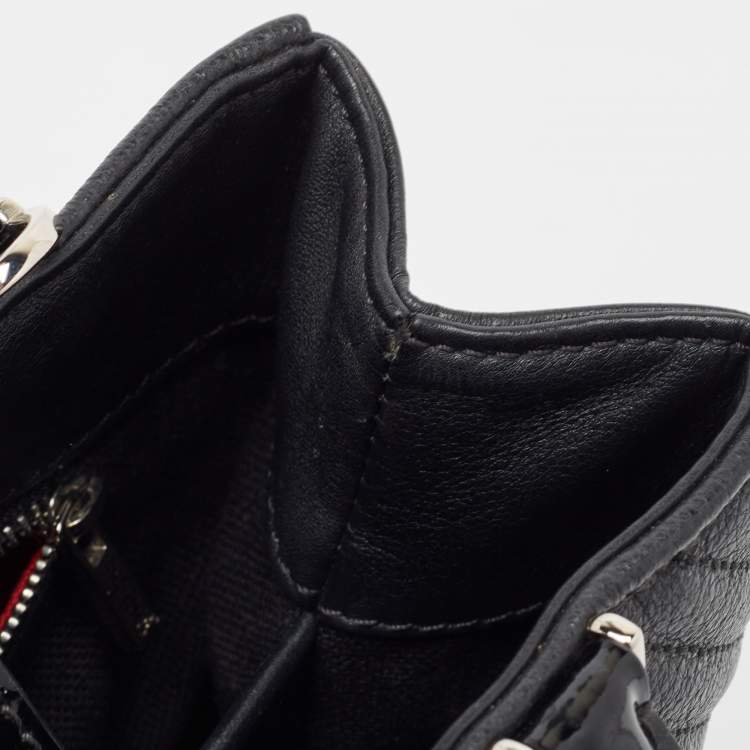 Pre Owned CH Carolina Herrera Black Leather and Patent Leather Small Tote