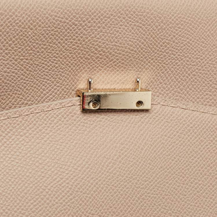 Pre Owned Carolina Herrera Beige Leather Minueto Flap Top Handle Bag