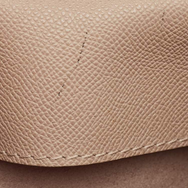 Pre Owned Carolina Herrera Beige Leather Minueto Flap Top Handle Bag