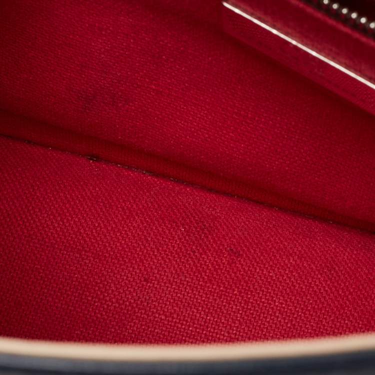 Pre Owned Carolina Herrera Blue/Red Quilted Leather Wildstitch Chain Flap Top Handle Bag