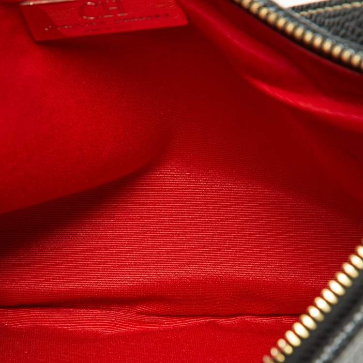 Pre Owned Carolina Herrera Black Leather Padlock Charm Crossbody Bag