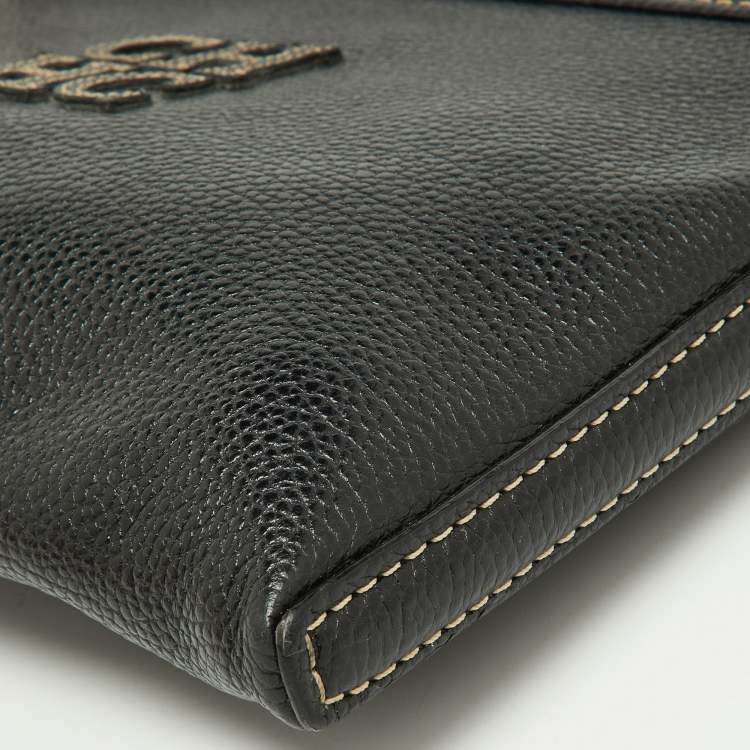 Pre Owned Carolina Herrera Black Leather Padlock Charm Crossbody Bag