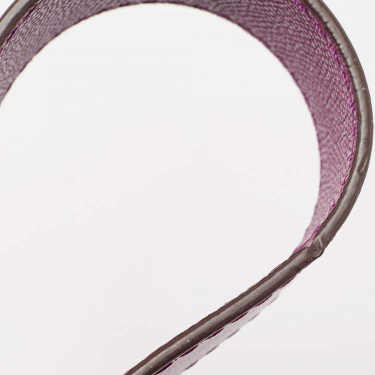 Pre Owned Carolina Herrera Purple Monogram Embossed Leather Top Handle Bag