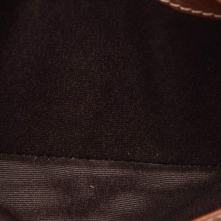 Pre Owned Carolina Herrera Brown Leather Logo Print Continental Wallet