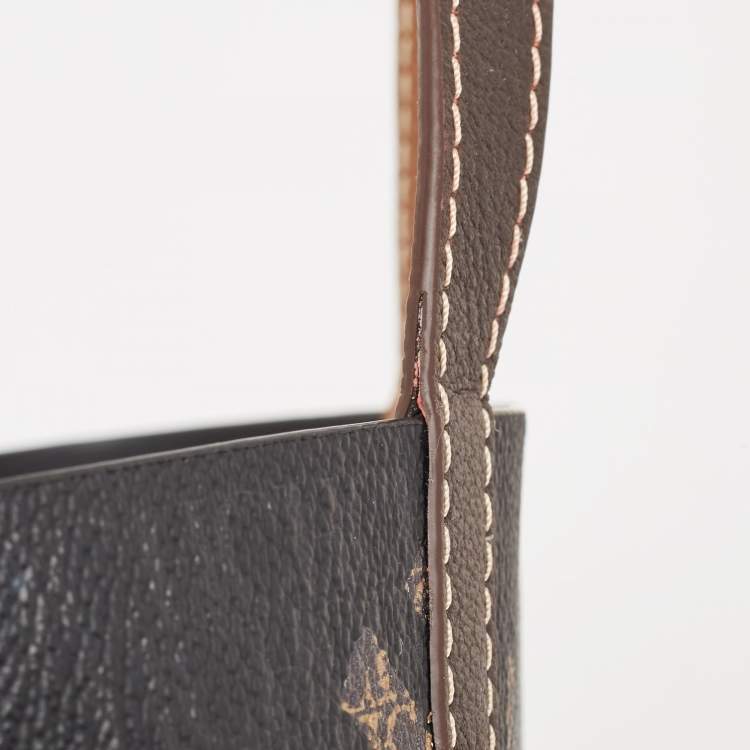 Pre Owned Carolina Herrera Black/Brown Monogram Coated Canvas and Leather Matryoshka Tote