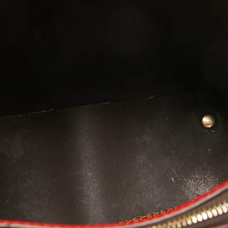 Pre Owned Carolina Herrera Dark Brown Monogram Coated Canvas and Leather Small Matryoshka Locked Tote