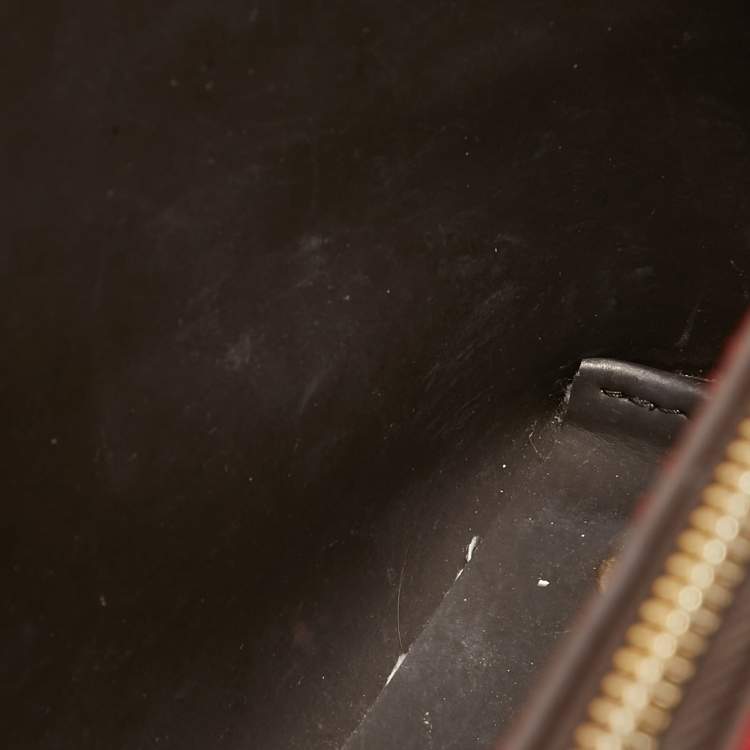 Pre Owned Carolina Herrera Dark Brown Monogram Coated Canvas and Leather Small Matryoshka Locked Tote