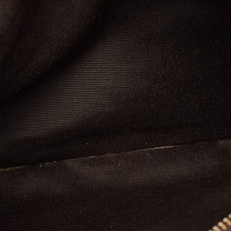 Pre Owned Carolina Herrera Red/Brown Signature Coated Canvas and Leather Envelope Flap Bag