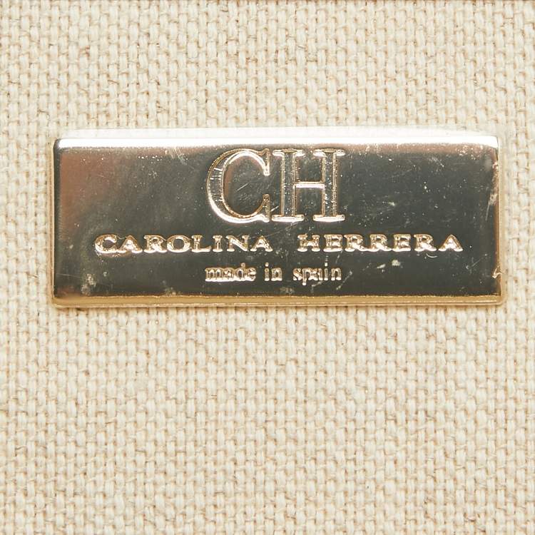 Pre Owned Carolina Herrera Pink Quilted Leather Frame Chain Clutch
