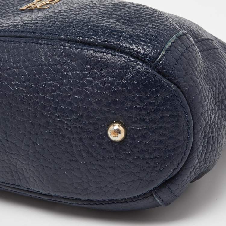 Pre Owned Carolina Herrera Navy Blue Leather Chain Shoulder Bag