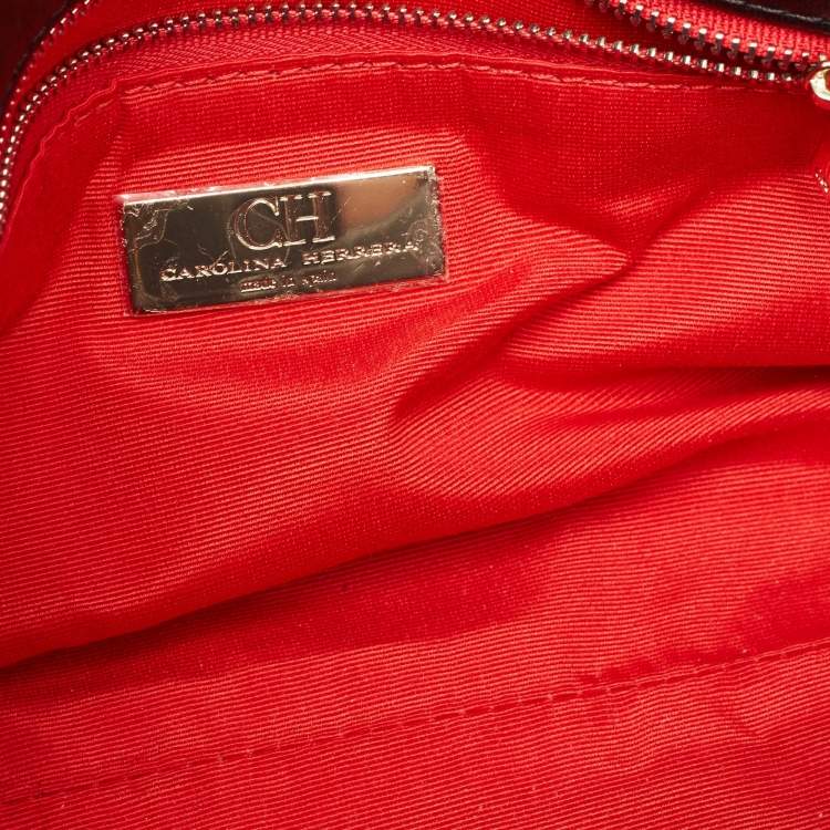 Pre Owned Carolina Herrera Black Quilted Leather CHHC Flap Shoulder Bag
