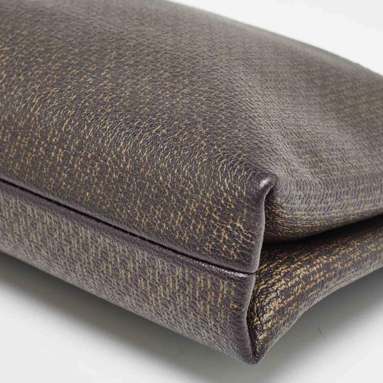 Pre Owned Carolina Herrera Brown/Red Monogram Coated Canvas and Leather Inro Crossbody Bag