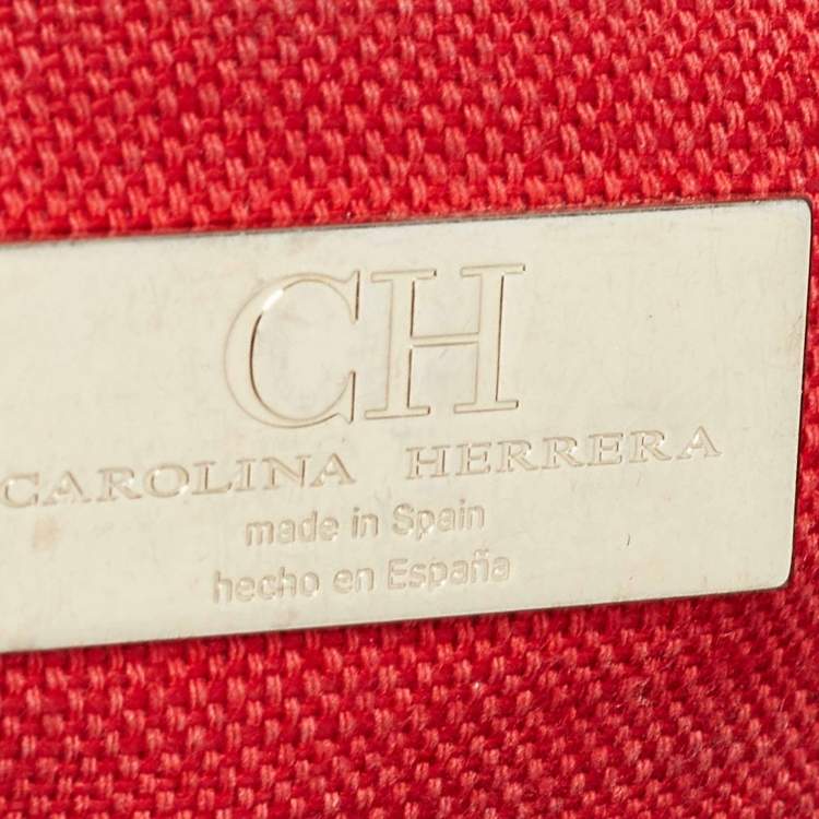 Pre Owned Carolina Herrera Brown/Red Monogram Coated Canvas and Leather Inro Crossbody Bag