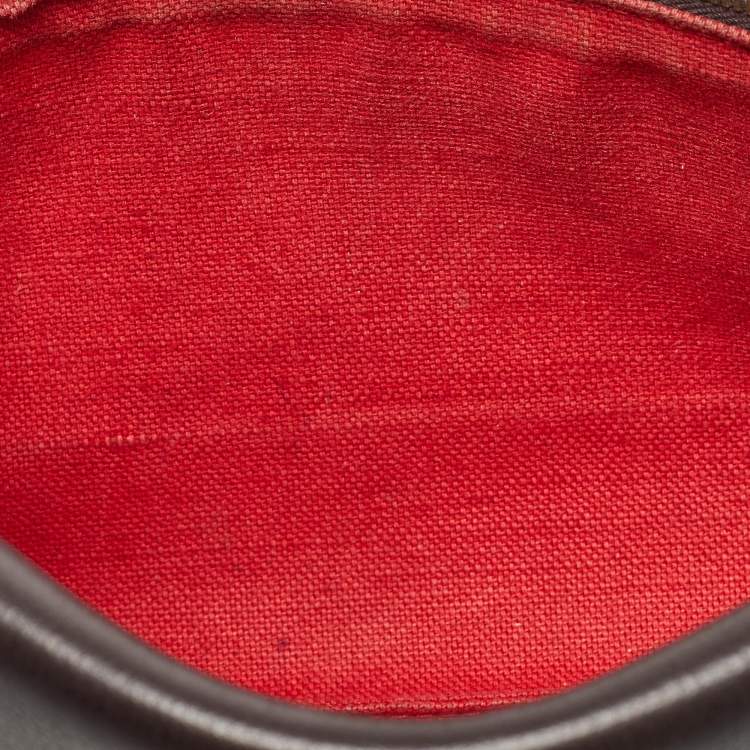 Pre Owned Carolina Herrera Brown/Red Monogram Coated Canvas and Leather Inro Crossbody Bag