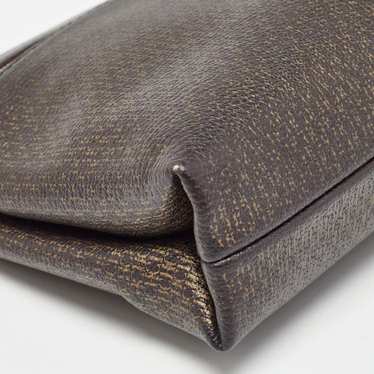 Pre Owned Carolina Herrera Brown/Red Monogram Coated Canvas and Leather Inro Crossbody Bag